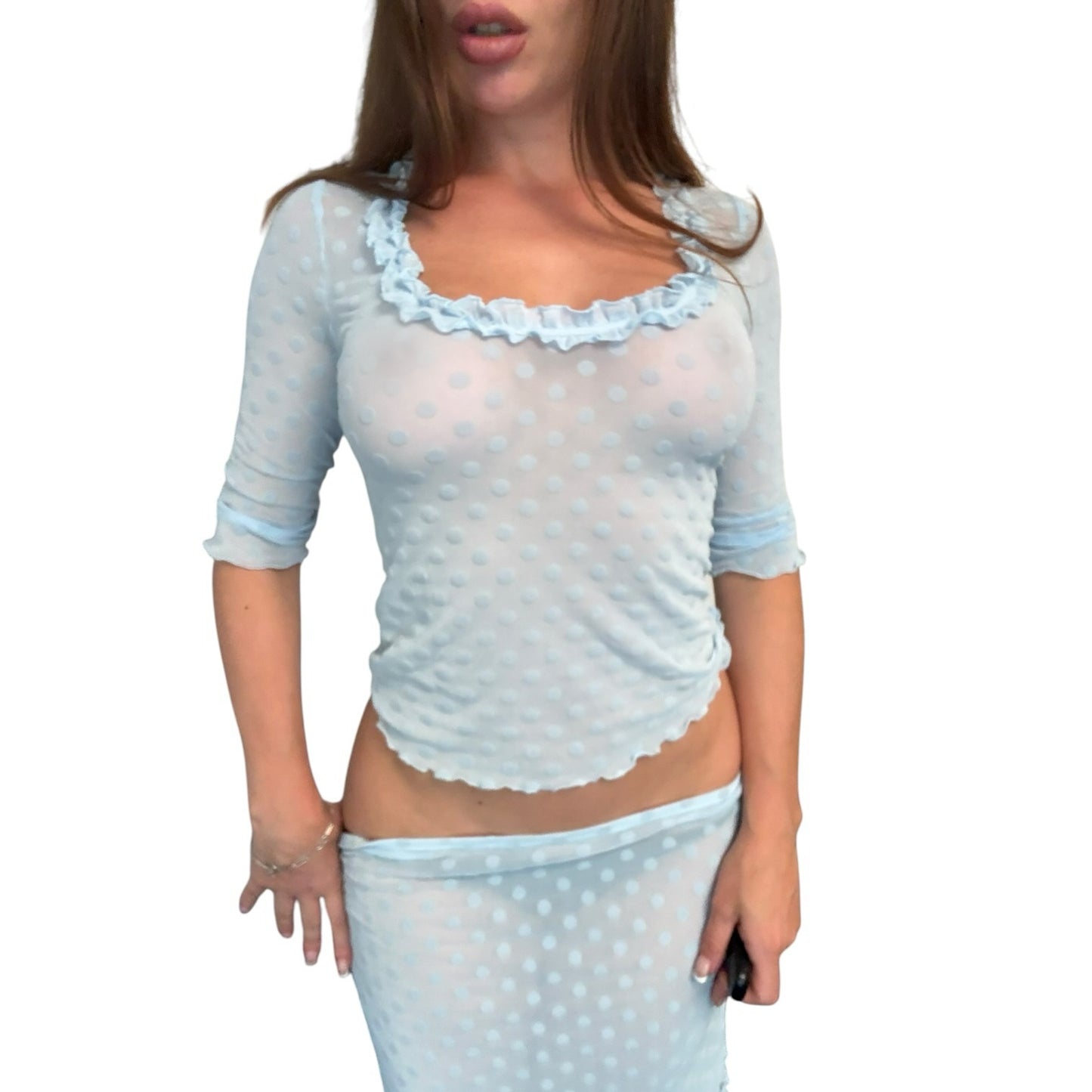 Cecil Squareneck Top - Polka Dot