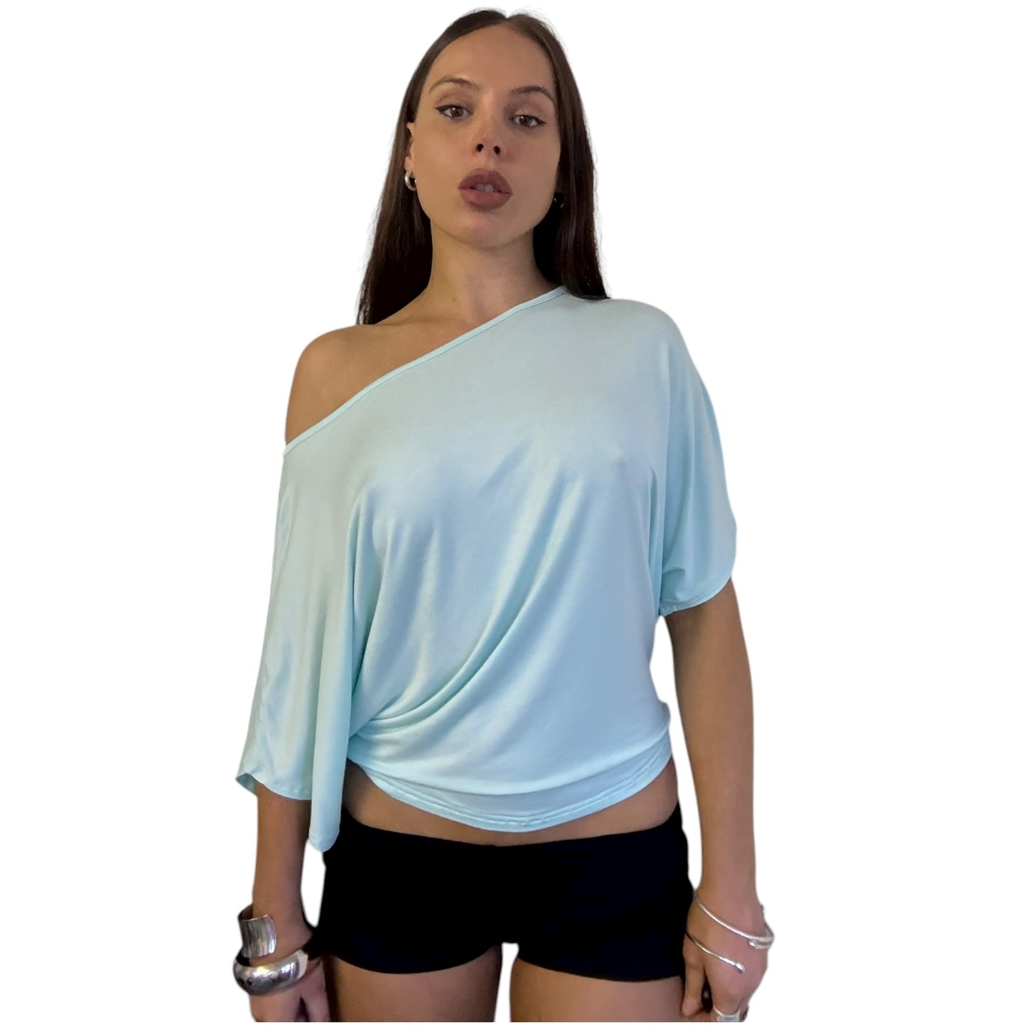 Demi Off Shoulder Top - Mint Green