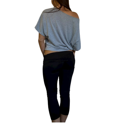 Demi Off Shoulder Top - Marl Grey