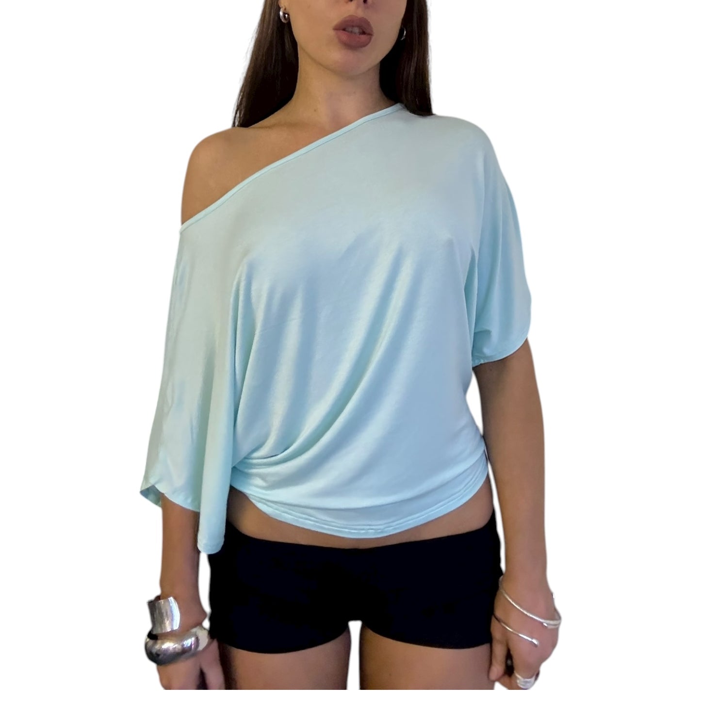 Demi Off Shoulder Top - Mint Green