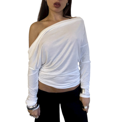Zita Long Sleeved Top - White Sheer
