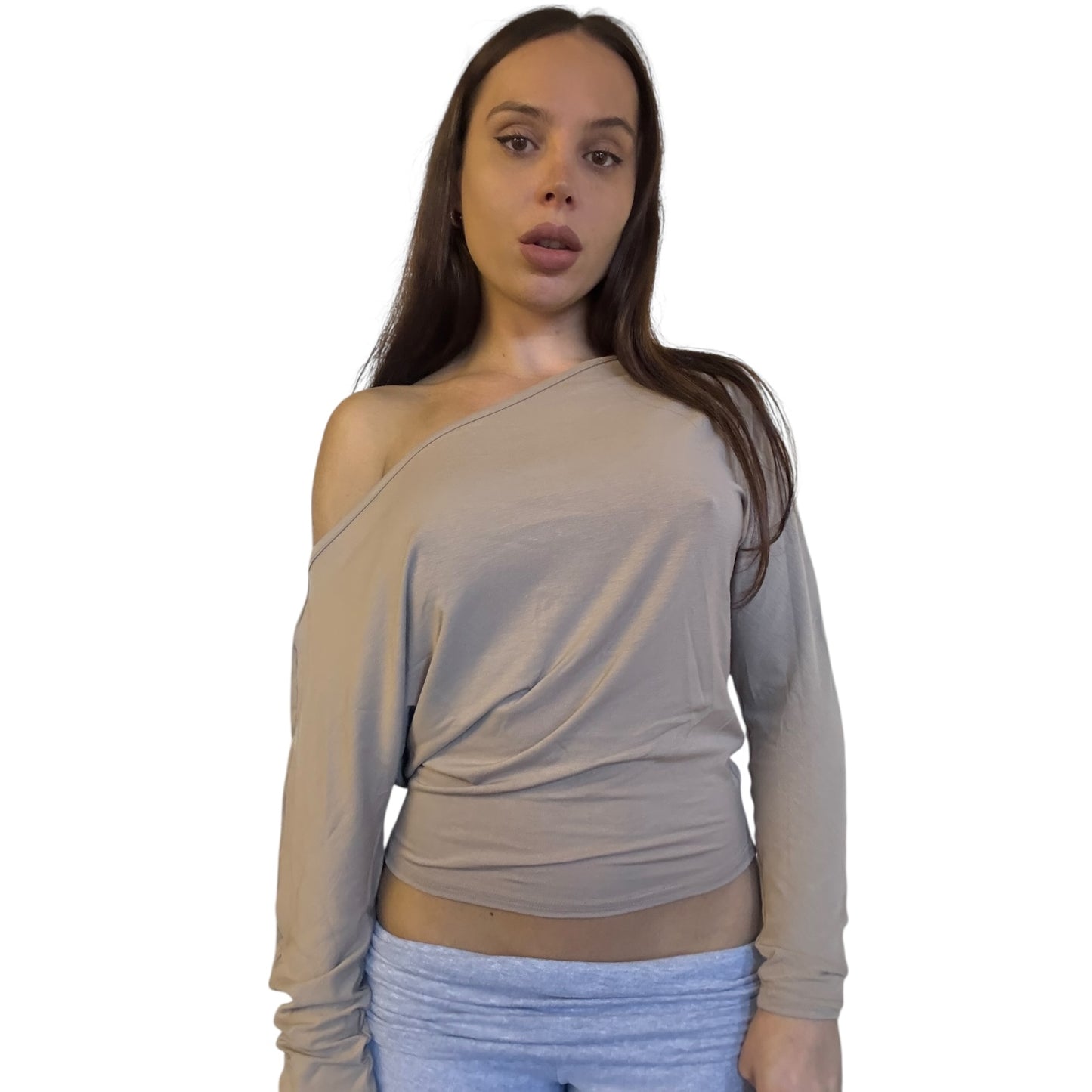 Lana Off Shoulder Top - Beige