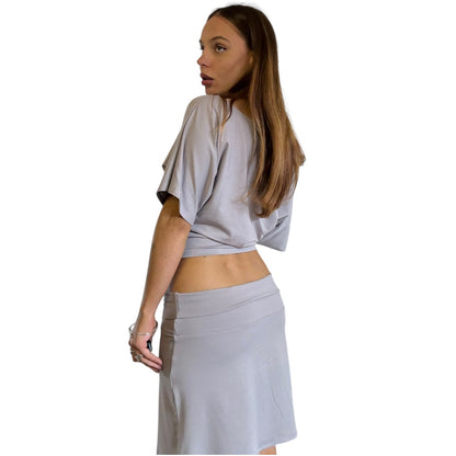 Sofia Foldover A-line skirt - Storm Grey