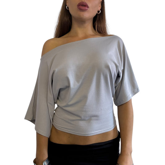Remy Off Shoulder Top - Ice Grey
