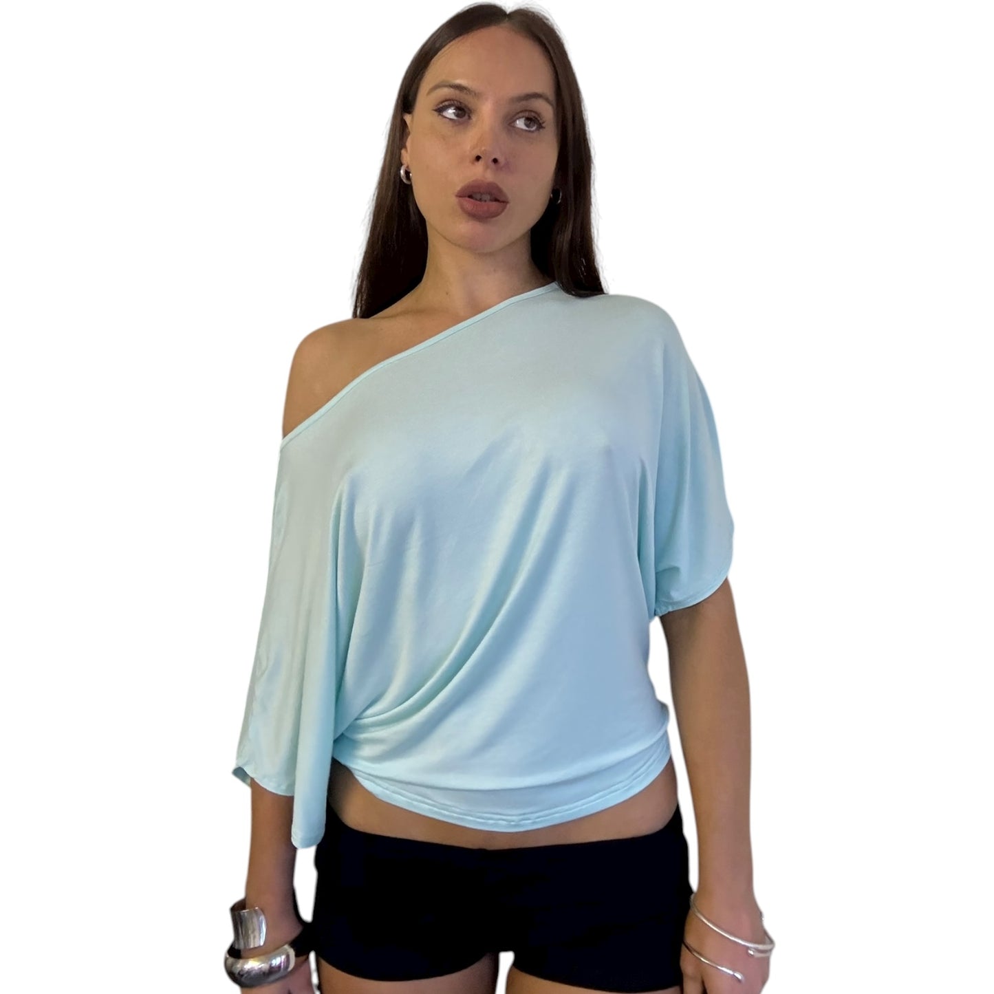 Demi Off Shoulder Top - Mint Green