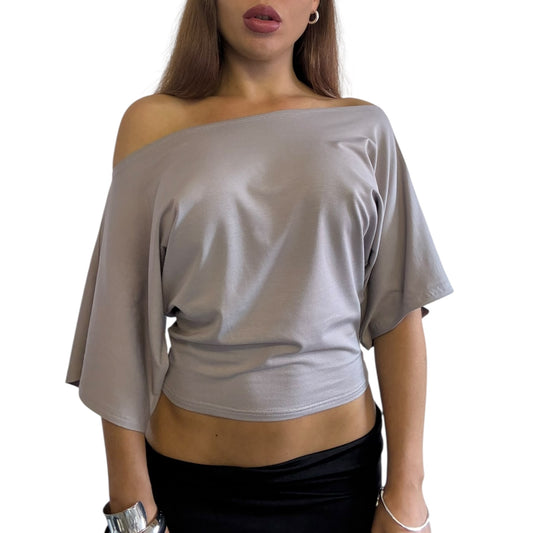 Remy Off Shoulder Top - Storm Grey