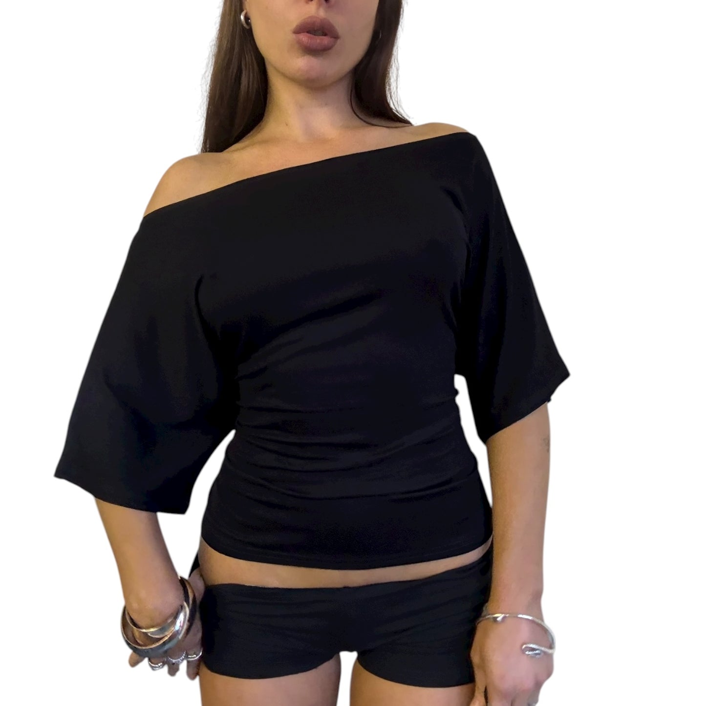 Emma Off Shoulder Top - Black