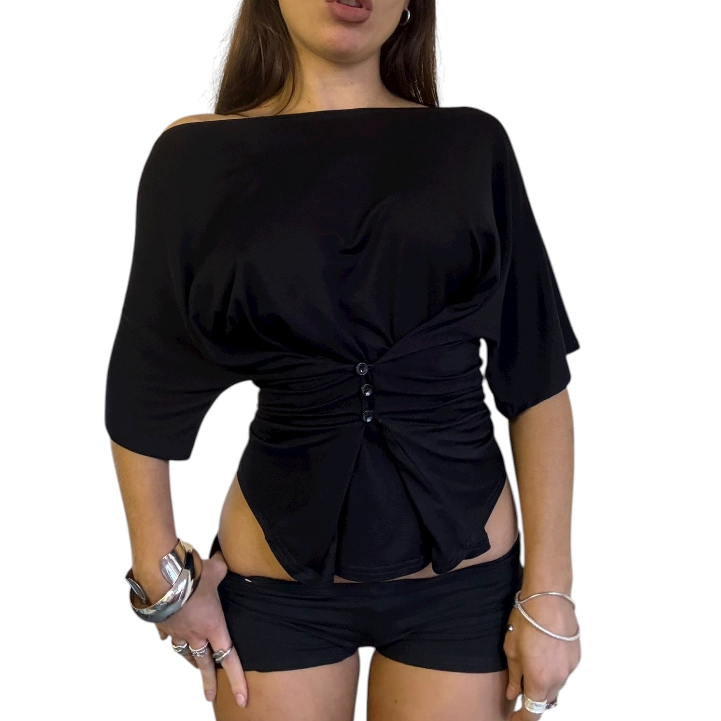 Emma Off Shoulder Top - Black