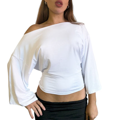 Remy Long Sleeved Off Shoulder Top - White