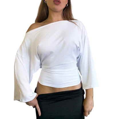 Remy Long Sleeved Off Shoulder Top - White