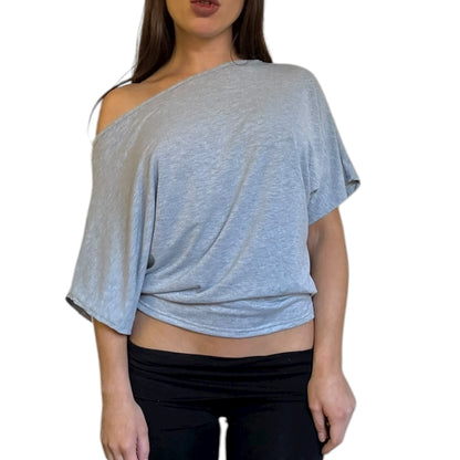 Demi Off Shoulder Top - Marl Grey