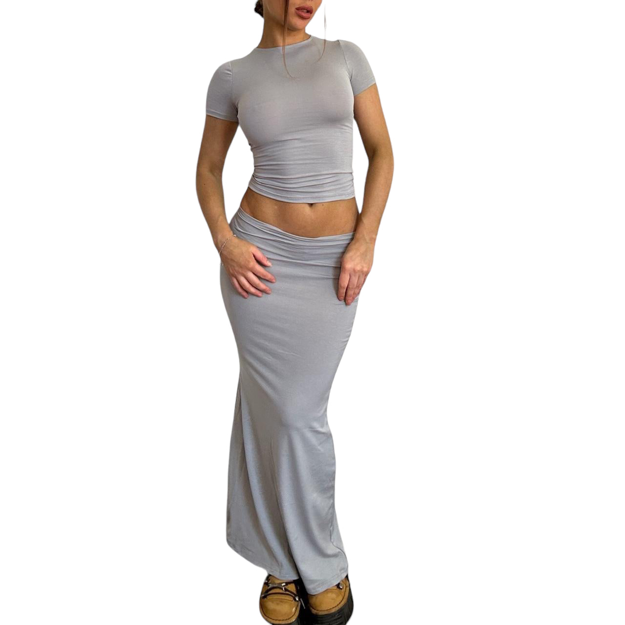 Tera Cap Sleeved Top & Maxi Skirt Set