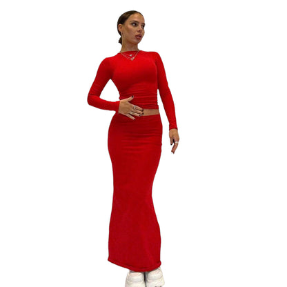 Tera Long Sleeved Top & Maxi Skirt Set