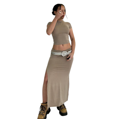 Tera Cap Sleeved Top & Maxi Skirt Set