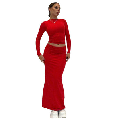 Tera Long Sleeved Top & Maxi Skirt Set