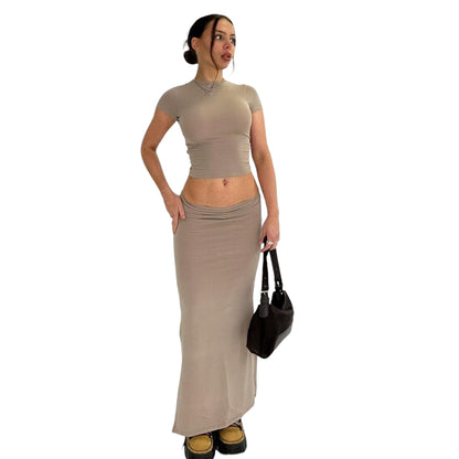 Tera Cap Sleeved Top & Maxi Skirt Set